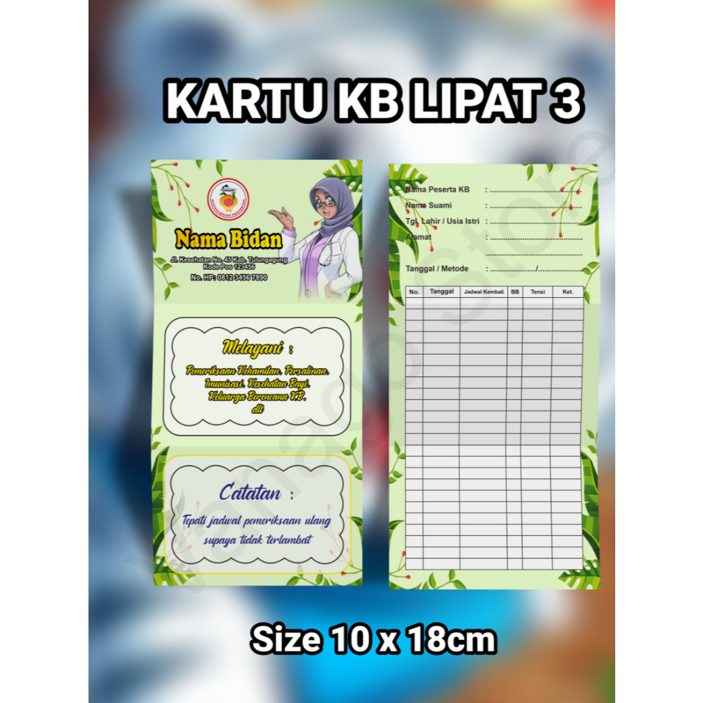 

Kartu KB Lipat 3 (100 Lembar) - Gratis Edit Ganti Nama