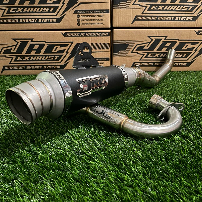 Knalpot CRF KLX DTRACKER WR155 JRC Original Hitam Doff Sanblasting