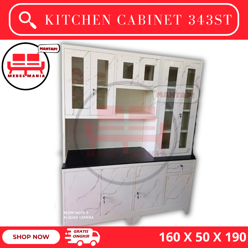 Kitchen Cabinet Besi - Kitchen Set Besi - Lemari Dapur Besi - Kitchen Set lebar 160 cm