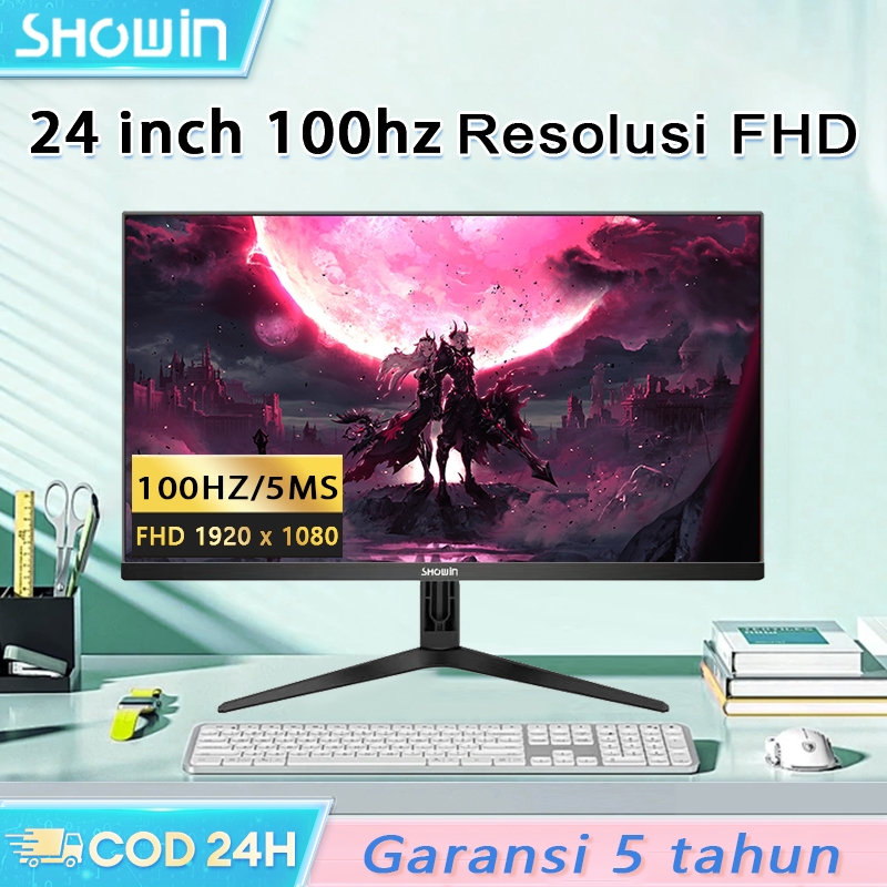 SHOWIN Monitor A24F/A24K 24 Inch Monitor Panel IPS HDMI / VGA 100Hz/75Hz Garansi 3 Tahun Game Monito