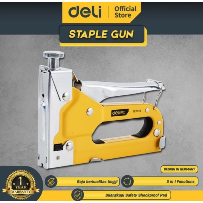 

Deli Staple Gun/Staples Tembak 3 in 1 Chromium molybdenum Bisa 3 Jenis Staples EDL1313