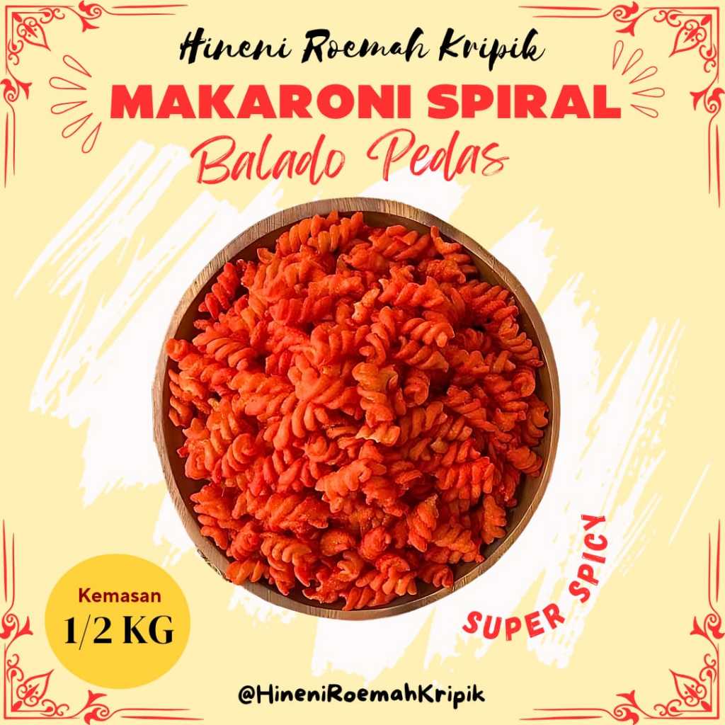 

500gr Macaroni spiral balado makroni macroni makaroni Empuk Snack Lezat