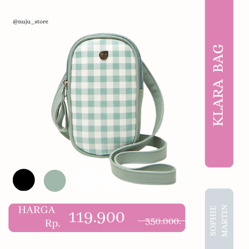TAS SELEMPANG KECIL KLARA GINGHAM PHONE MINI HP SOPHIE MARTIN SALE