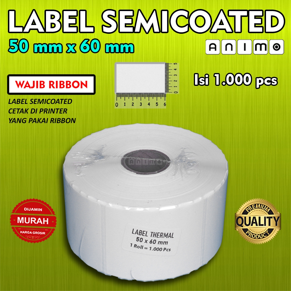

RB LABEL SEMICOATED 50 x 60 - LABEL BARCODE 50 X 60 ISI 1000 PCS
