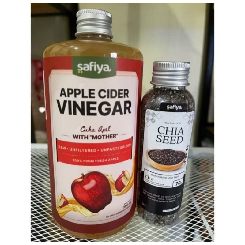 

PAKET DETOX TUBUH CUKA APEL 500 ML WITH MOTHER BY SAFIYA PLUS CHEASEED 70 GR