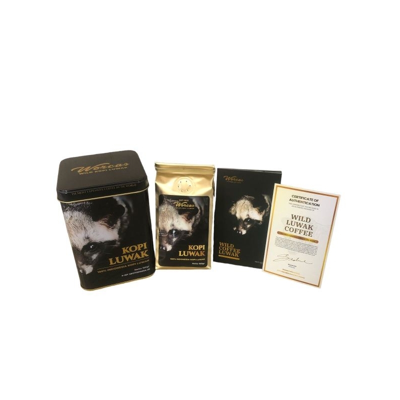 

Tin Can Black Mandheling Kopi Luwak 100 gr Bersertifikat Halal 正宗猫屎咖啡 Coffee Luwak Premium