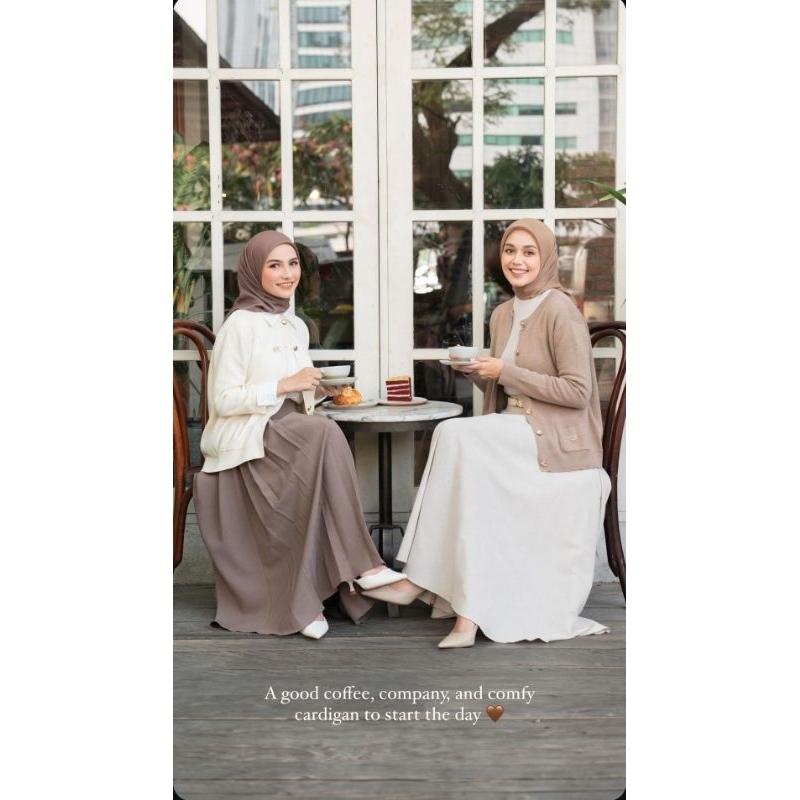 Elena Knit Cardigan Black Salute Mazarine Blue Silver Cloud White Alyssum Woodsmoke Gayatri Blouse T