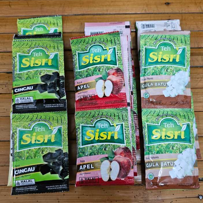 

Teh Sisri 1 Renteng isi 10 Sachet Rasa Gula batu, Cincau, Apel