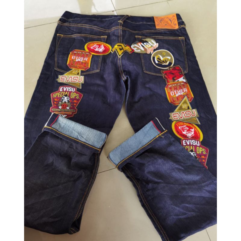 evisu daicock big logo embordy selvedge original