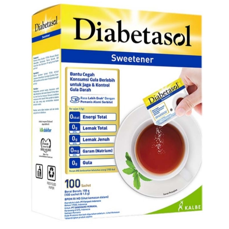 

Diabetasol Sweetener Gula Zero Calorie sachet