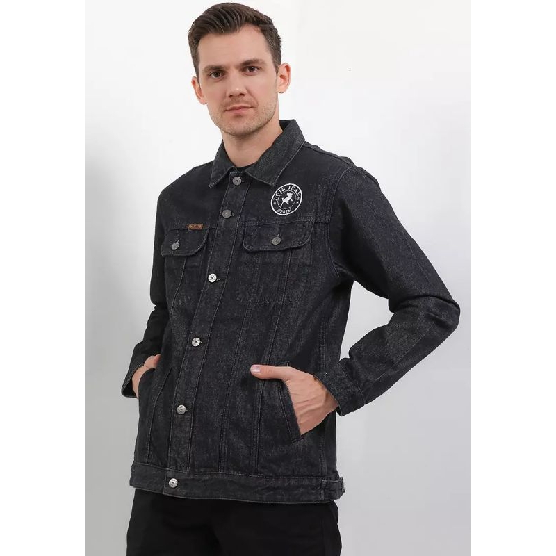 MJF179 JAKET LOIS ORIGINAL PRIA WARNA HITAM KEREN DARK TONE TERBARU