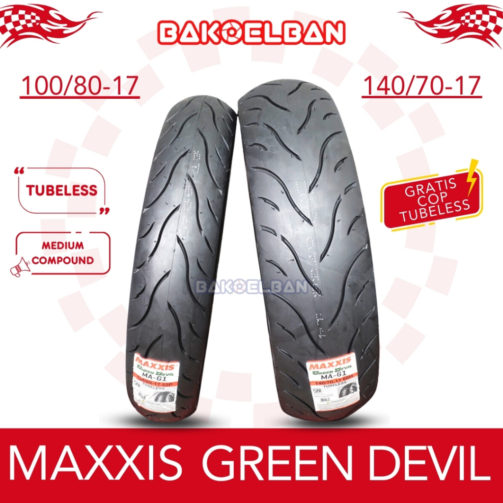 PAKET BAN MAXXIS GREEN DEVIL 100/80-17 & 140/70-17