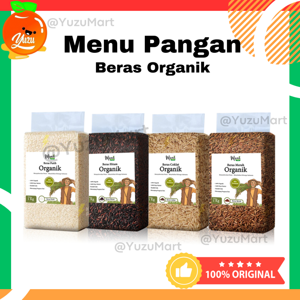 

MenuPangan Beras Organik 1kg - Beras Sehat Rendah Gula Rendah Kalori - Beras Merah / Putih / Coklat / Hitam