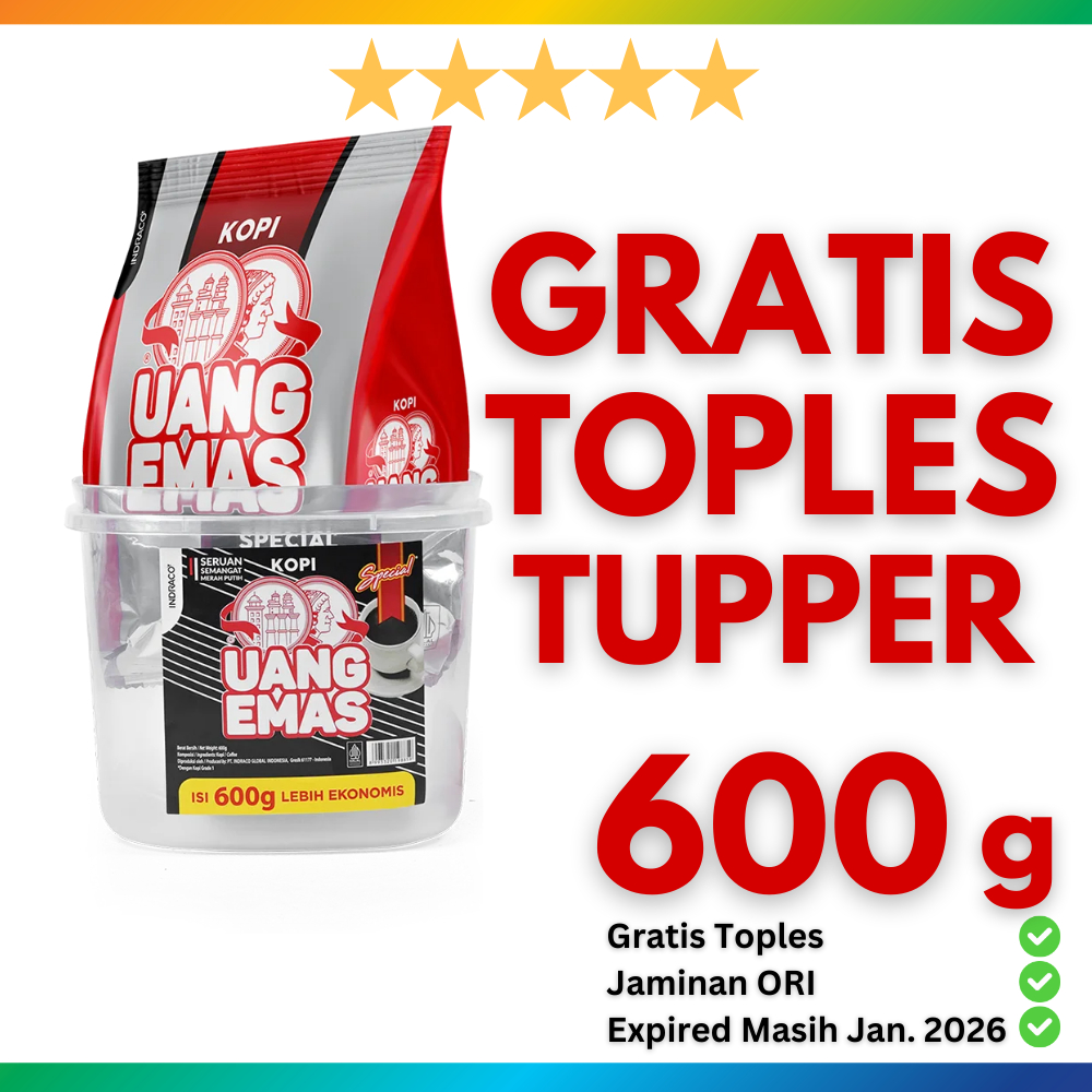 

Kopi Bubuk 600g GRATIS TOPLES TUPPER Cap Uang Emas Kopi Hitam Robusta Tubruk Warkop VOUCHER DISKON BESAR