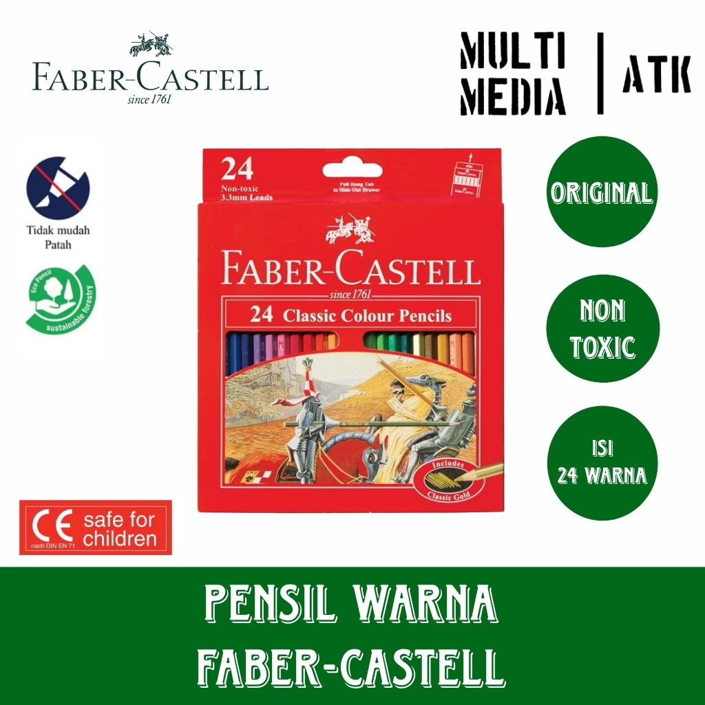 

RK PENSIL WARNA FABER CASTELL 24 WARNA / CLASSIC COLOUR PENCILS