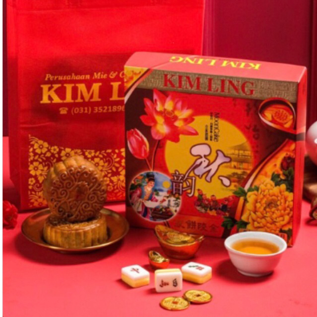 

KIM LING Mooncake KACANG HIJAU TELUR / kue bulan chung ciu pia HALAL