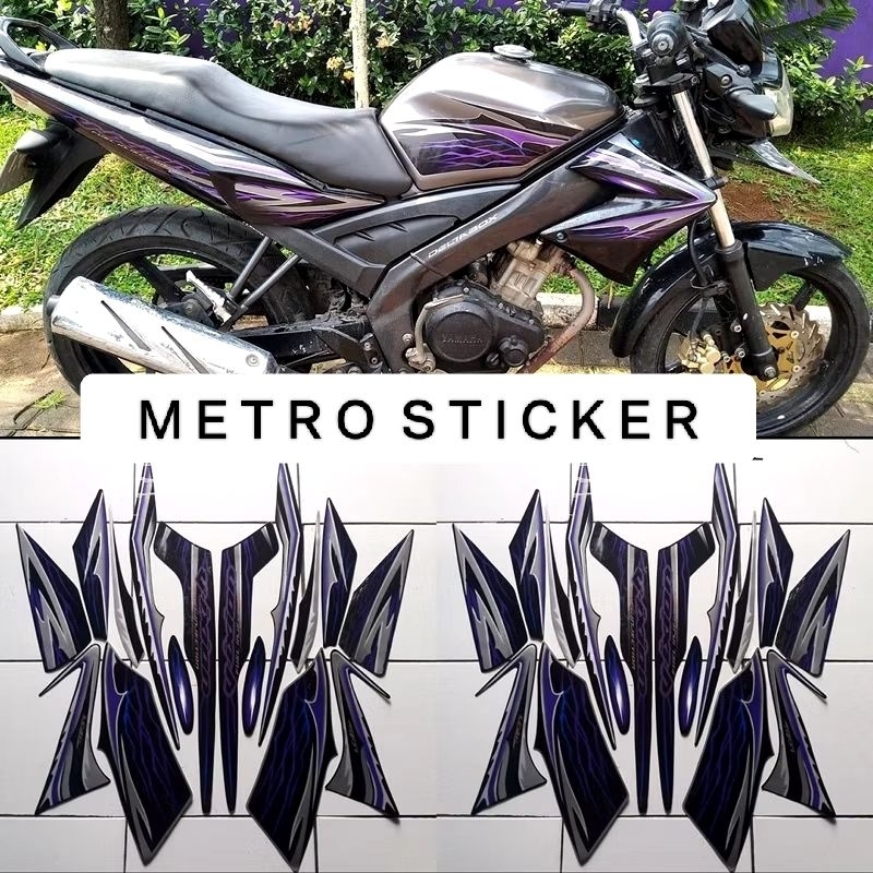 Striping lis sticker standar yamaha vixion 2010 2011 abu hitam violet stiker vixion lama abu hitam v