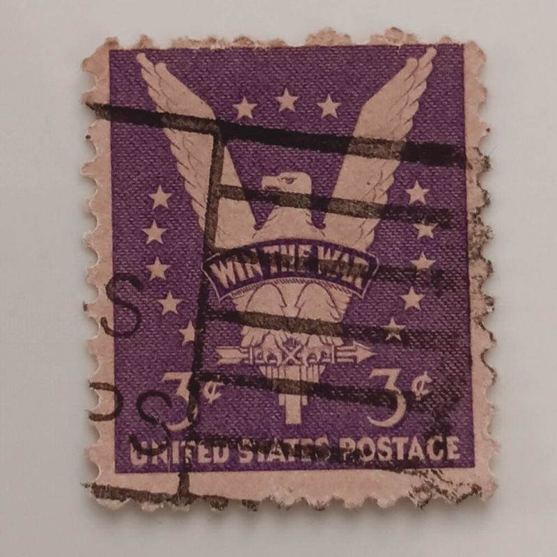 

(AA) Perangko Amerika Serikat 1942 Win the Wár Issue - American Eagle 3c Used