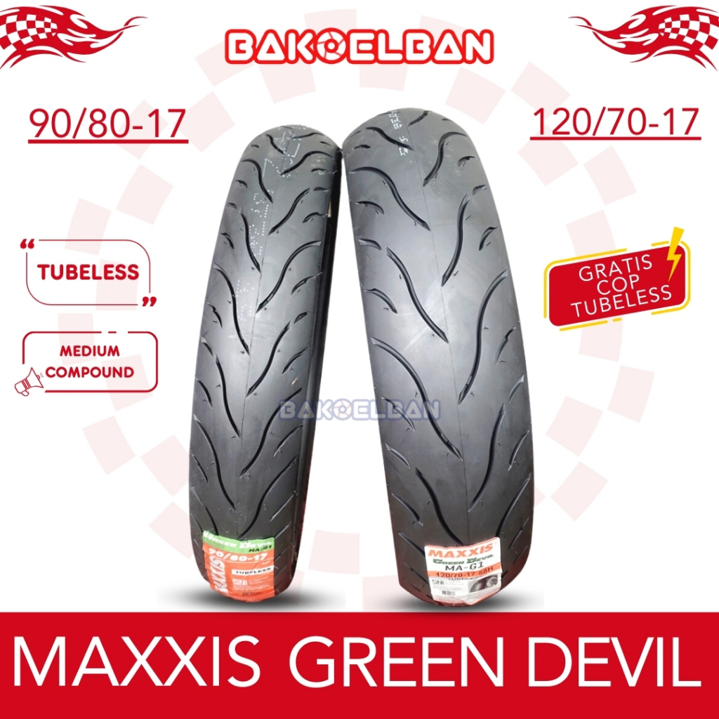 PAKET BAN MAXXIS GREEN DEVIL 90/80-17 & 130/70-17
