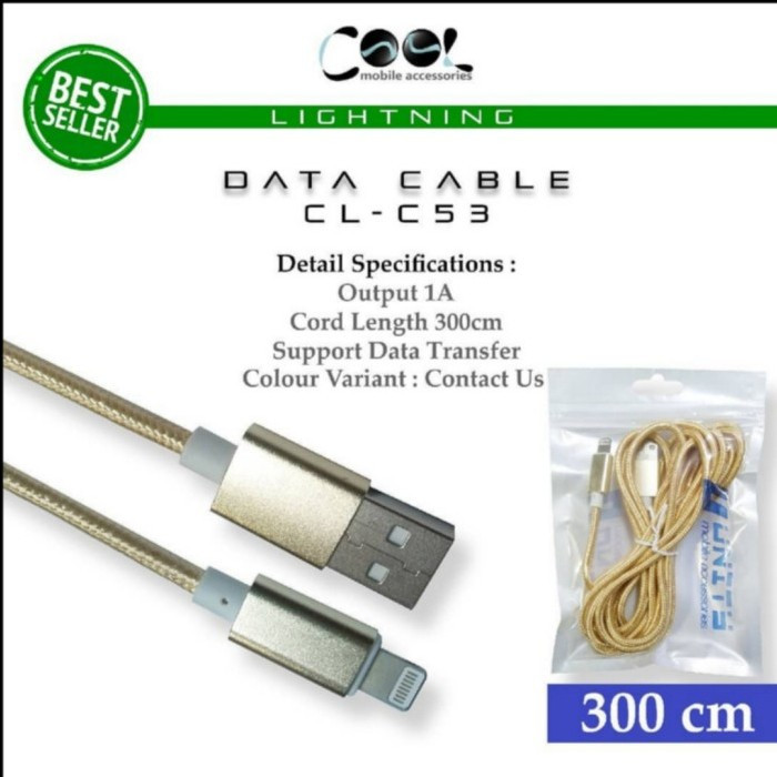 kabel iphone panjang 3 meter / iphone 7/iphone 8/ iphone x/ iphone xs