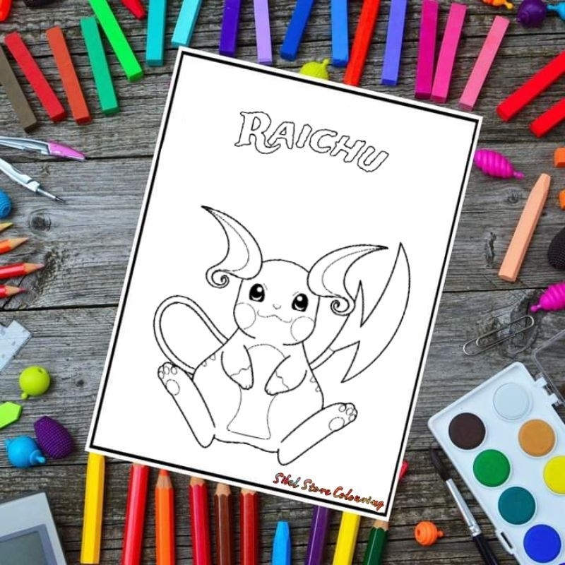 

Kertas Mewarnai Anak Tema Raichu Pokemon / Kertas Gambar (17 Lembar Gambar)