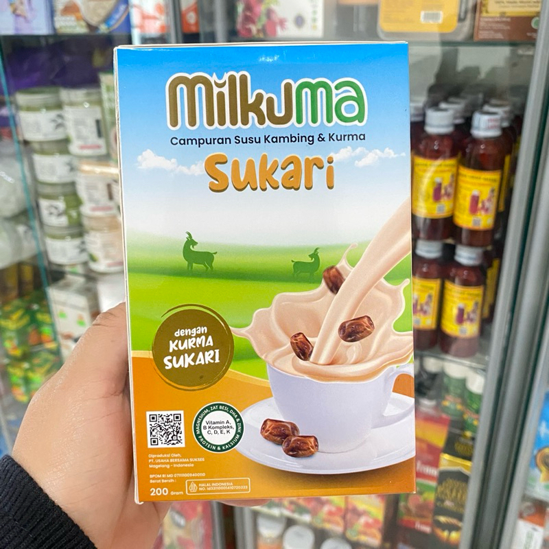 

Susu Kambing Etawa 200gr Susu Milkuma Sukkari - Susu kurma