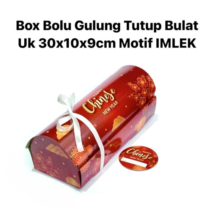 

( 5 pcs ) Box Bolu Gulung Hampers Imlek Kotak Dus Chinese New Year 30x10x9 cm Muat 2 Toples Tabung 800ml