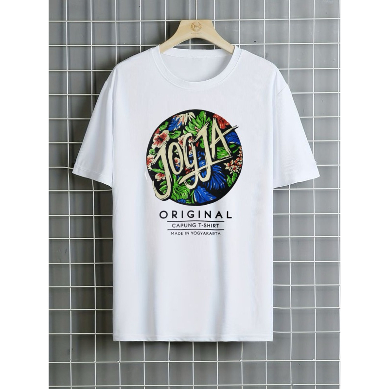 KAOS JOGJA  PUTIH SABLON KAOS JOGJA MERK KOTA JOGJA TERLARIS DI MALIOBORO