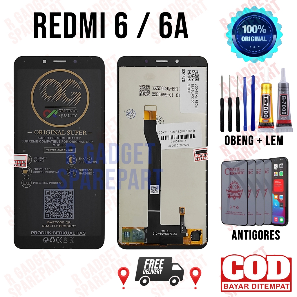 Lcd Redmi 6 / 6A Original OEM Quality Lcd Touchscreen Redmi 6 / 6A Fullset