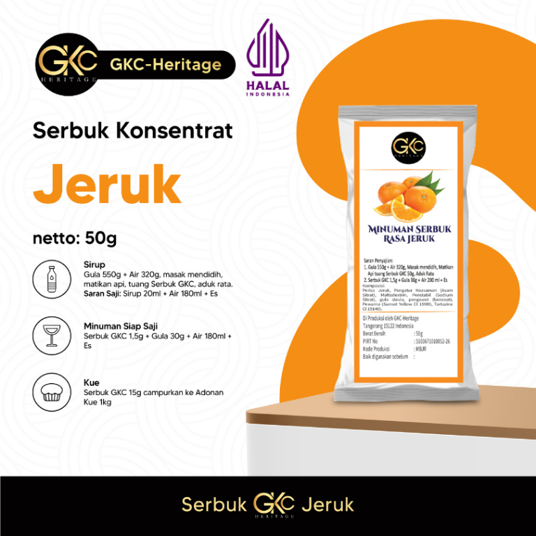 

GKC Heritage Bubuk/Serbuk Minuman Jeruk 50gr Orange Powder