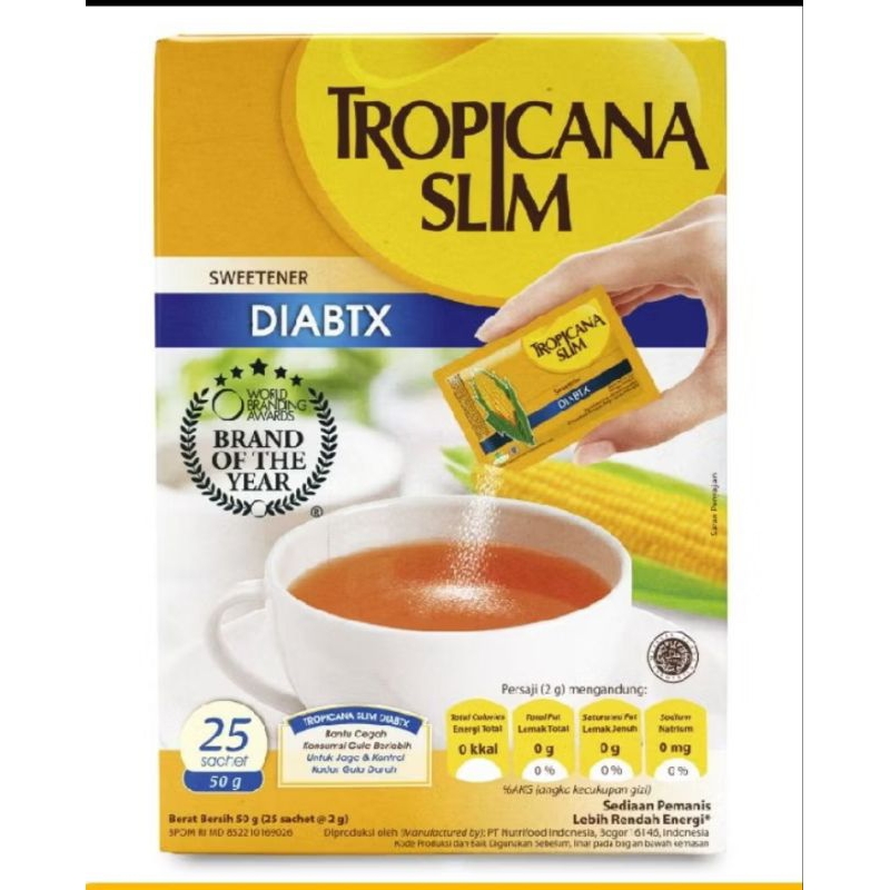 

Tropicana Slim Diabtx sugar/gula 25sc/50sc
