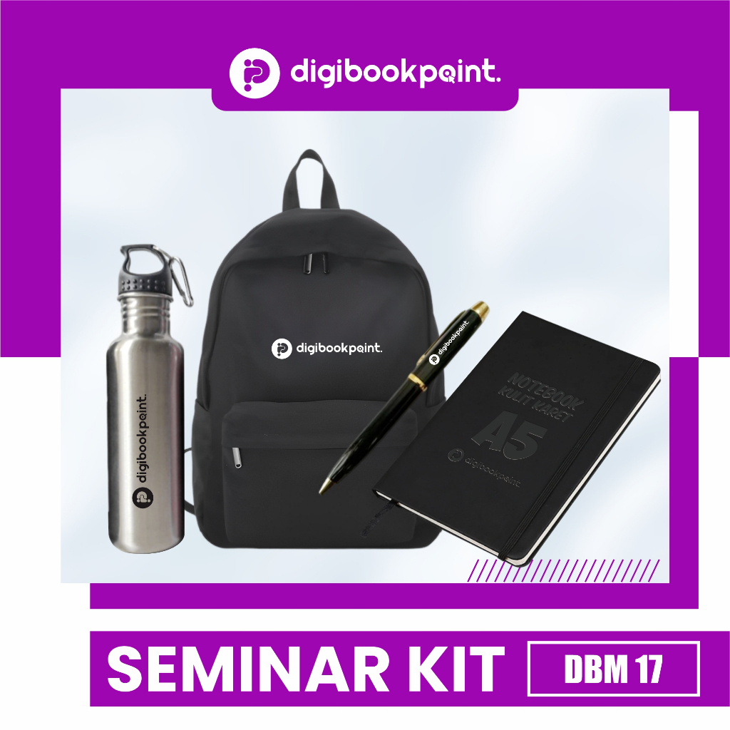 

Paket Seminar Kit Custom - Pulpen Besi Grafir, Notebook Kulit Karet A5, Tas Backpack D300, Tumbler Ventura - DBM 17