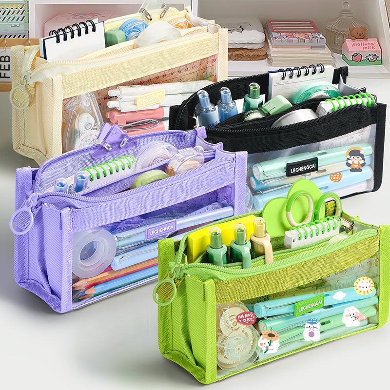 

Large capacity transparent pencil case, minimalist version, girls' stationery box, girls' junior high school students' boys' pencil box