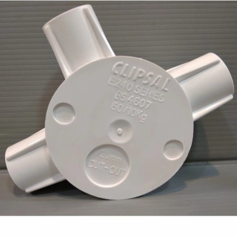 Tdus Tee Dus T Dus 20mm Cabang 3 Black Hitam Boss Clipsal / T Dus Clipsal cabang 3 putih