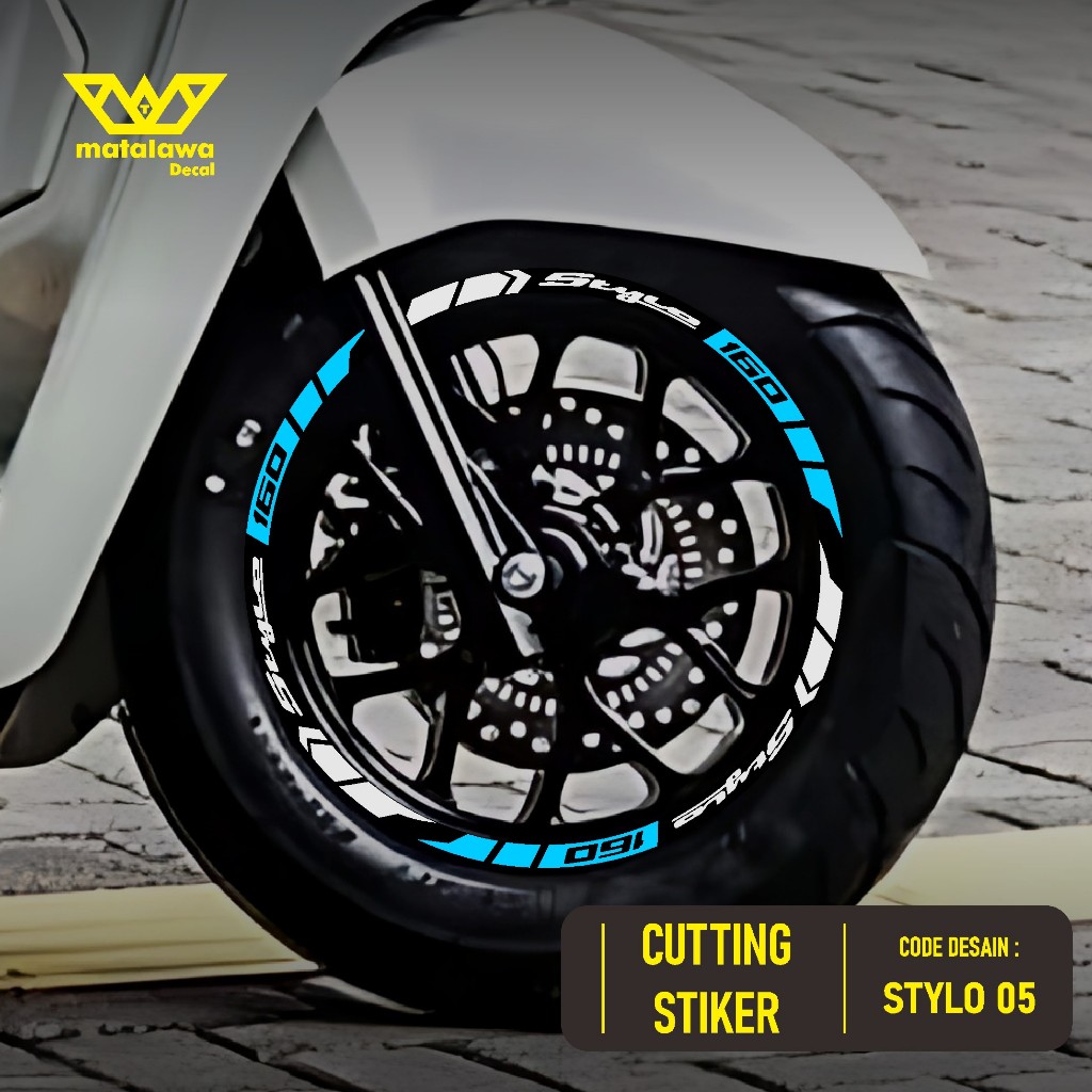 CUTTING STICKER VELG STYLO 160 RING 12 STIKER LIS LIST VARIASI BAN VELG MOTOR HONDA STYLO 05