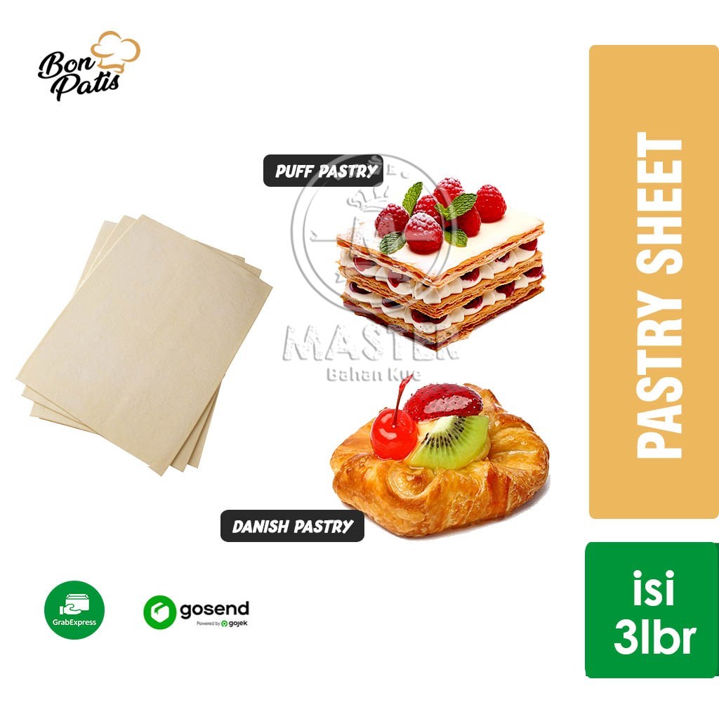 Pastry Sheet Frozen Bonpatis Puff / Danish / Danish Butter Pastry Repack isi 3lbr [KHUSUS INSTANT]