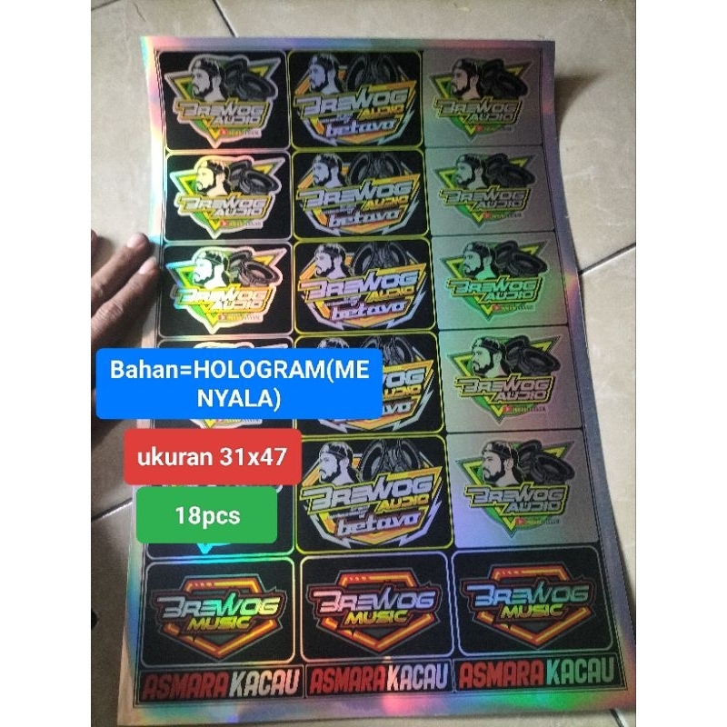 

STIKER BREWOG AUDIO | STIKER ANTI AIR |STIKER BREWOG ISI 18 BIJI BAHAN HOLOGRAM/MENYALA
