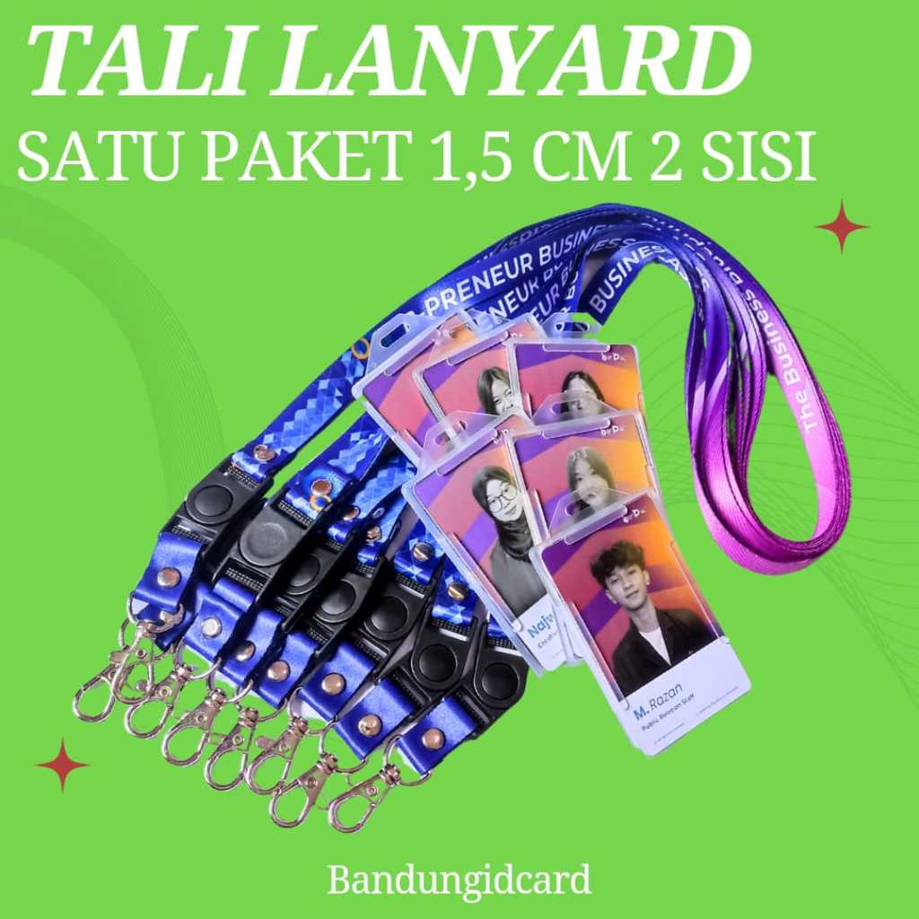 

Tali lanyard id card custome satu set /cetak lanyard custome,id card custome sepaket/lanyard id card custom satu paket 1,5cm