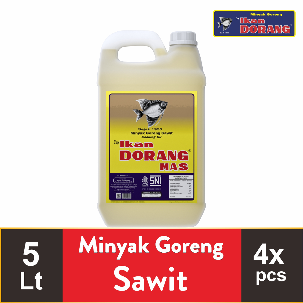 

Ikan Dorang Mas - Minyak Goreng Sawit 5 L - Multipack 4 pcs