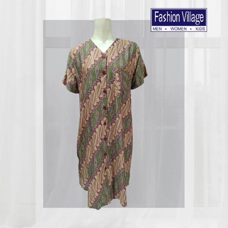 .FASHION VILLAGE DASTER RAYON PENDEK DEPAN FULL KANCING