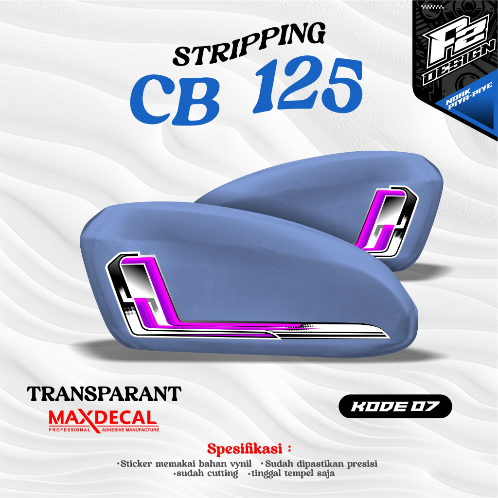 STIKER TANGKI CB POLOS CB BATIK STRIPING CB 125 CB 100 CB GLATIK kode 07