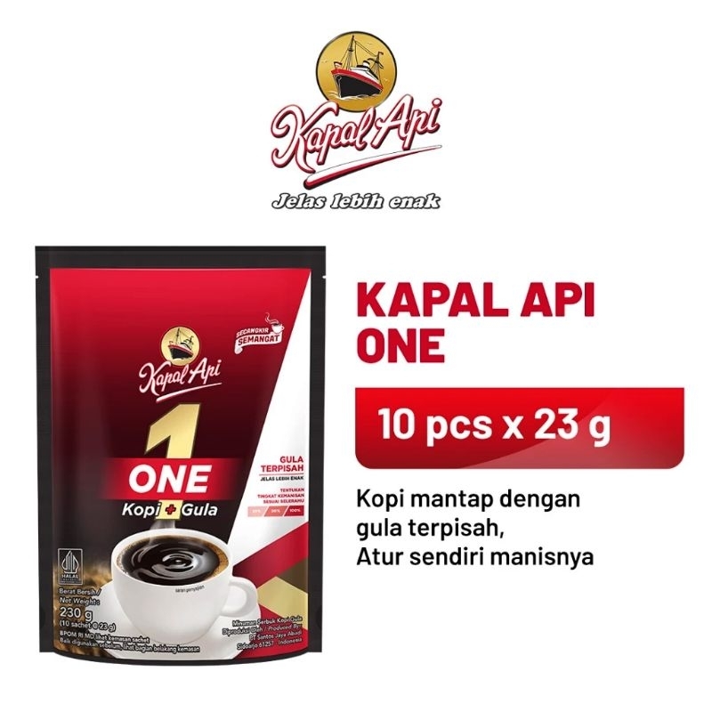 

Kapal api ONE special gula terpisah pack 10x23 gram