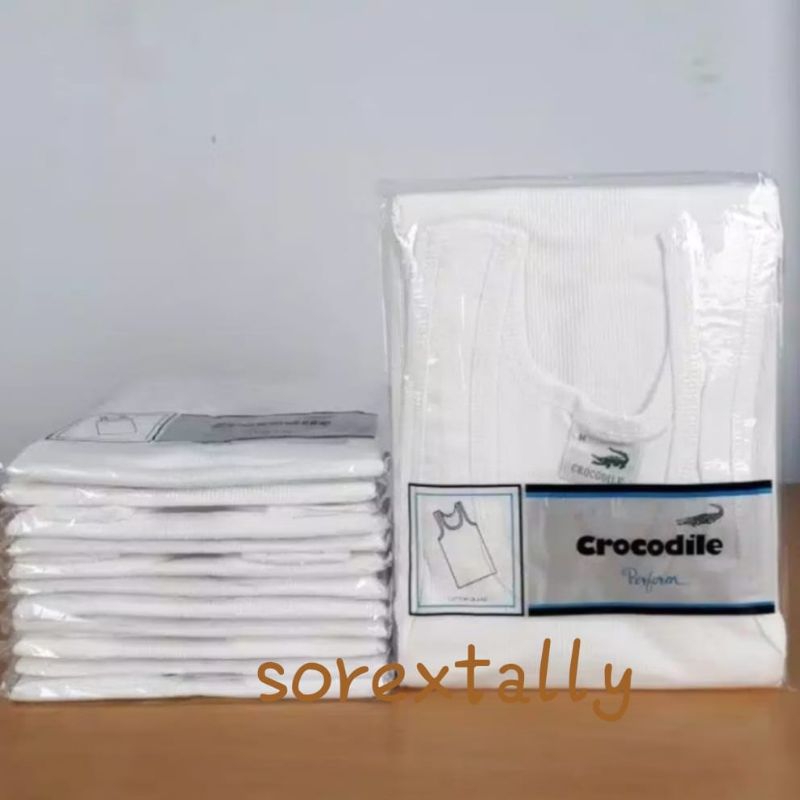 Crocodile Kaos dalam Pria Katun 801V Singlet Crocodile Salur Original