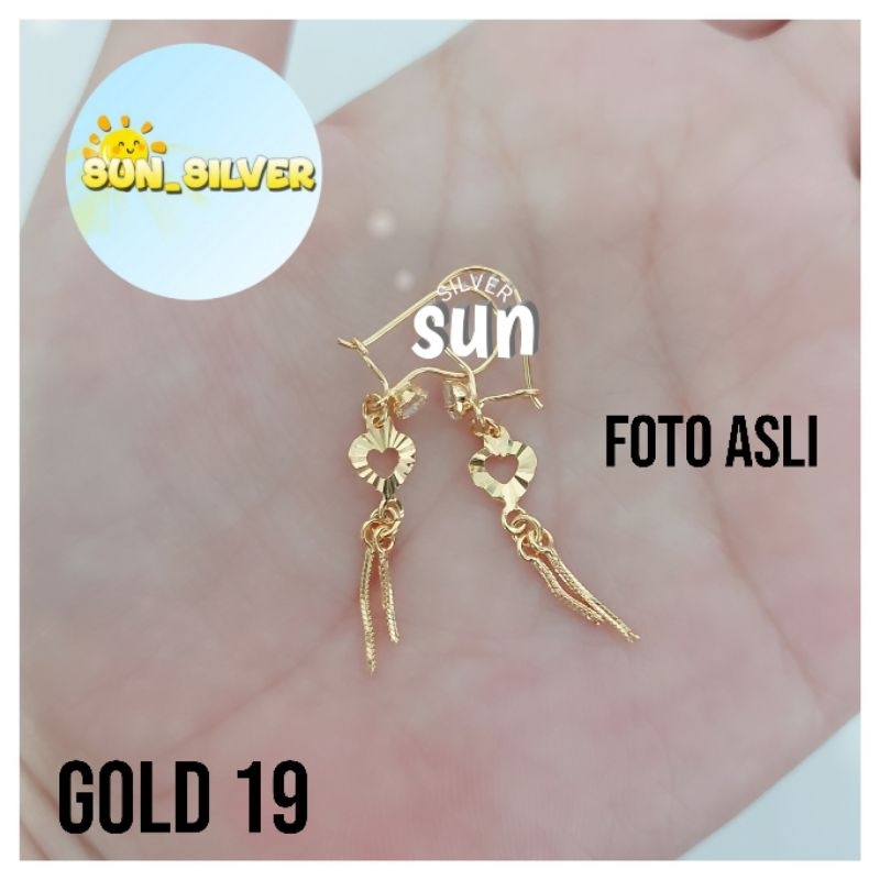 ANTING KAIT LOVE ITALY PERAK 925 LAPIS MAS KUNING GOLD 19