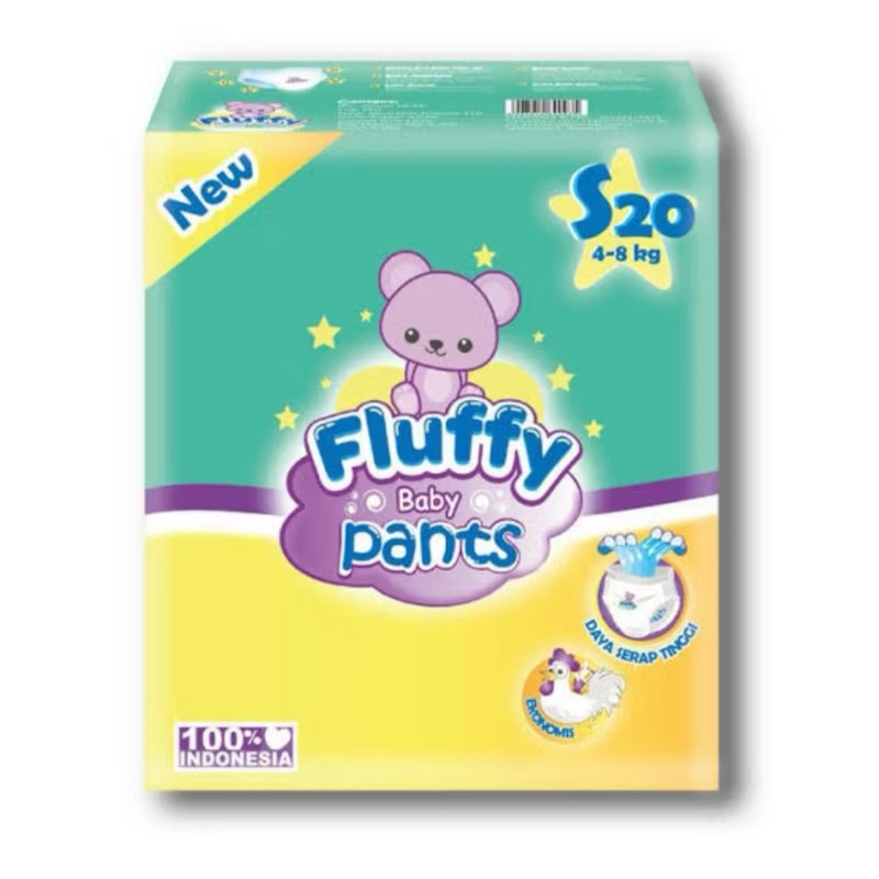 FLUFFY PANTS UKURAN S ISI 20 & 40 pampers termurah