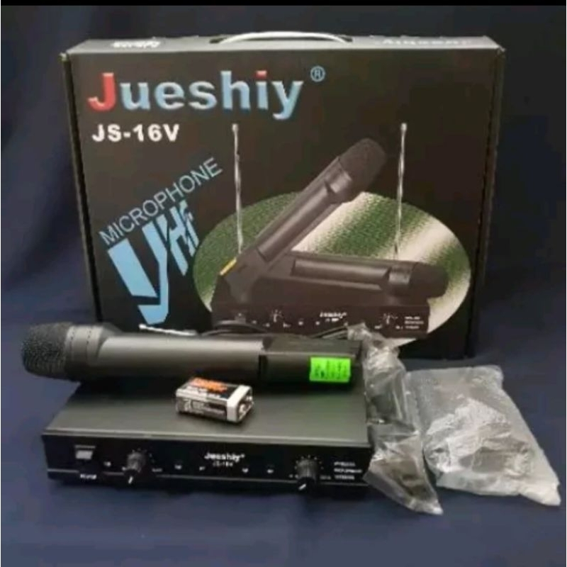 Mic Wireless Jueshiy JS-16V Microphone Wireless Genggam dan Jepit