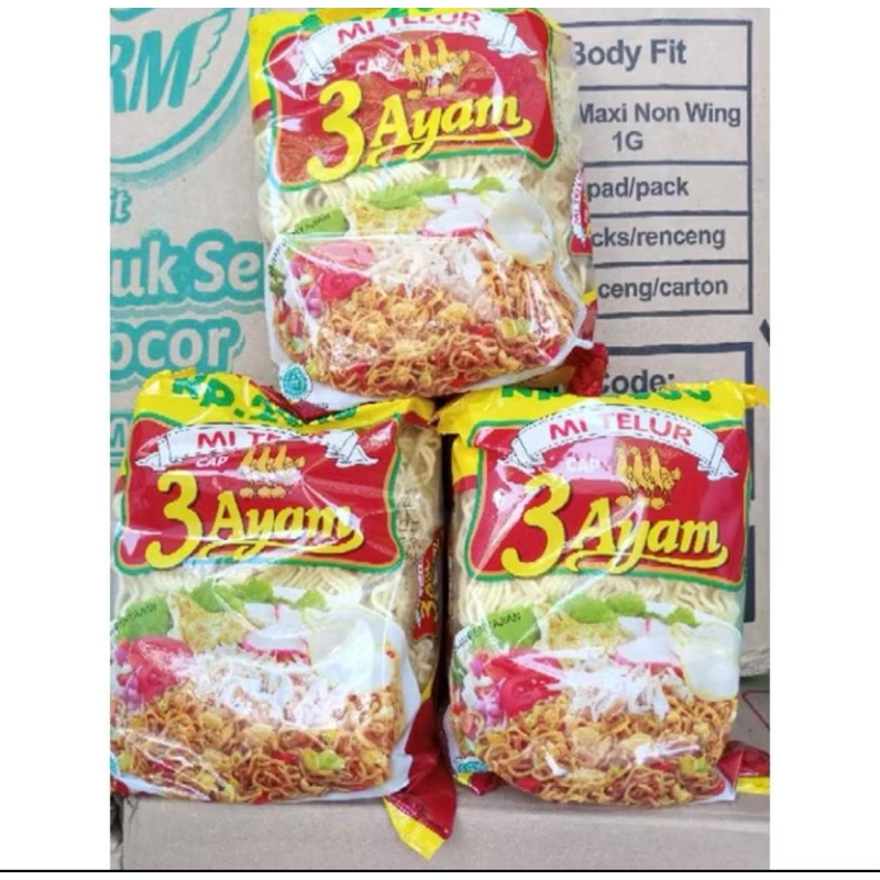 

[ 1 Dus ] Mie Telur Cap 3 Ayam isi 24 Pcs