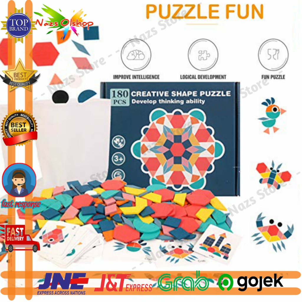 Mainan Anak Jigsaw Puzzle Fun 3D Children Toy 180PCS