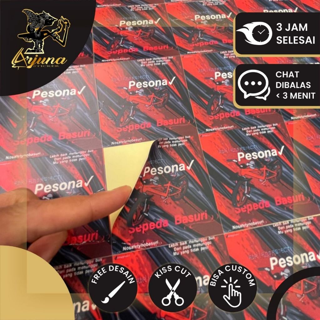 

SPC 12 1-6 Arjuna Cetak Stiker Chromo Kotak Label Makanan Print Sticker Custom Kemasan Termurah