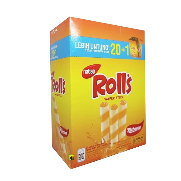 1 Dus Nabati Rolls Isi 12 pak Ecer 500 / 1 Karton Richeese Roll